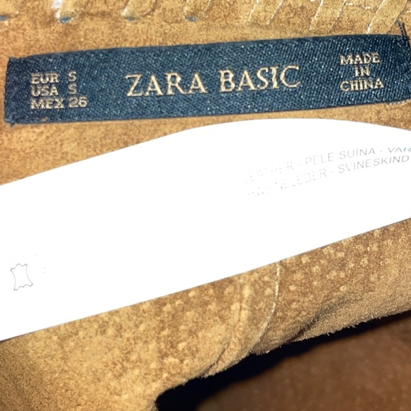 EUC Zara Basic 100% Leather Seamed Woven Pencil Mini Skirt Size Small - Picture 4 of 10